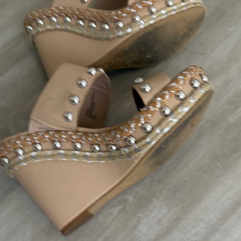 Charles by Charles David Beige Studded Slide Mules - Picture 4 of 4